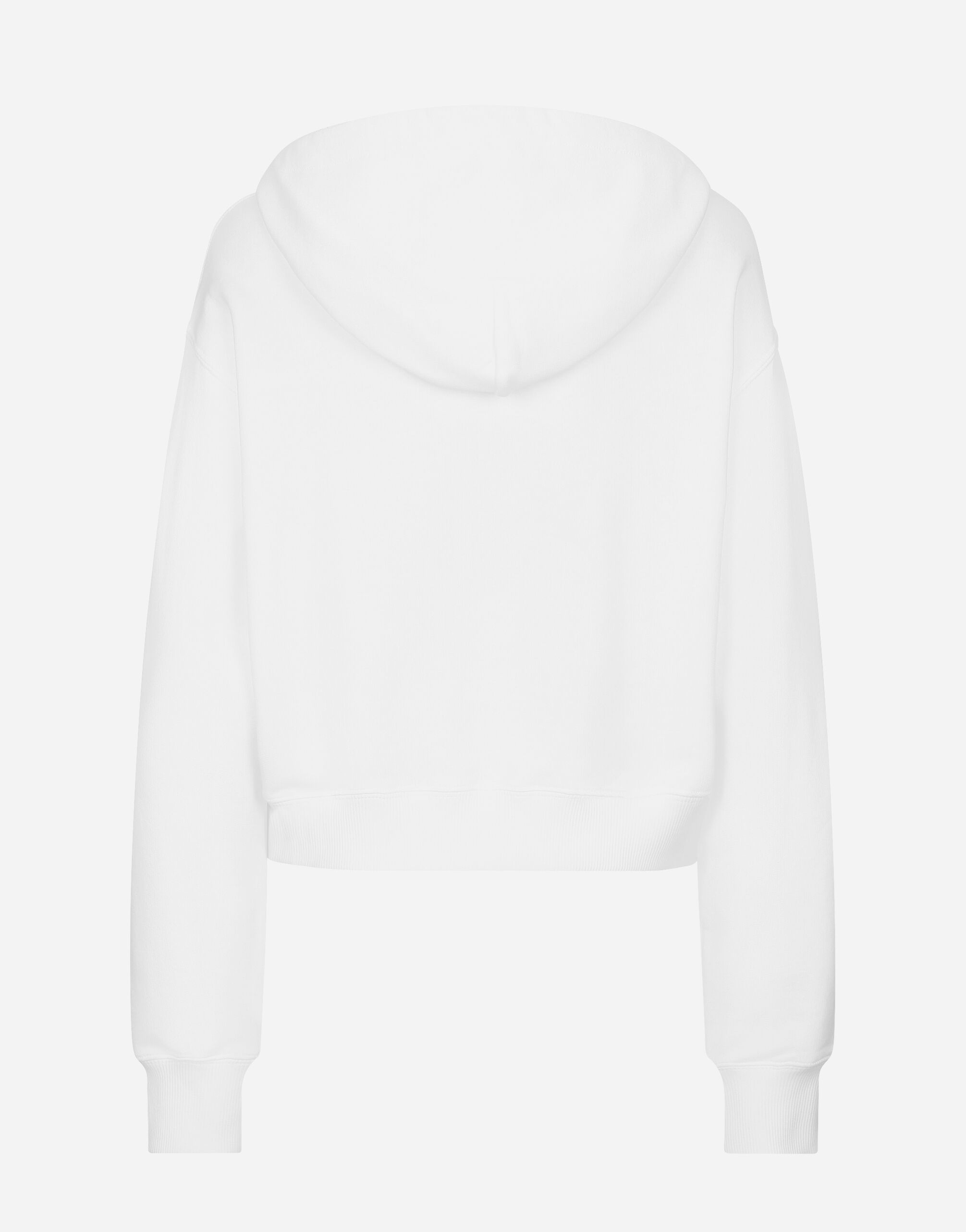 Jersey hoodie with embossed logo in White for Women