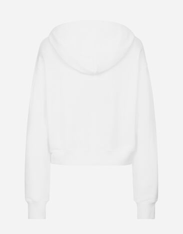 Dolce & Gabbana Jersey hoodie with embossed logo White F9O00ZG7EHL