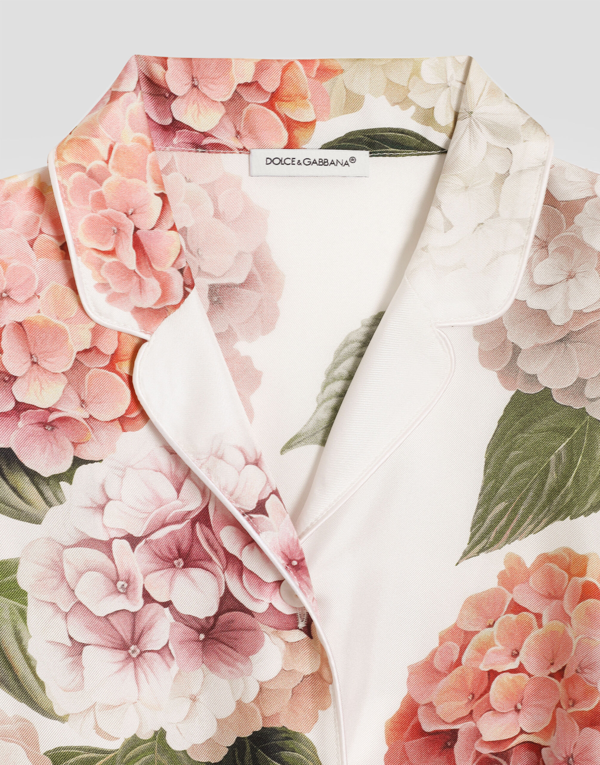 Hydrangea-print vanity twill shirt in Multicolor for Girls