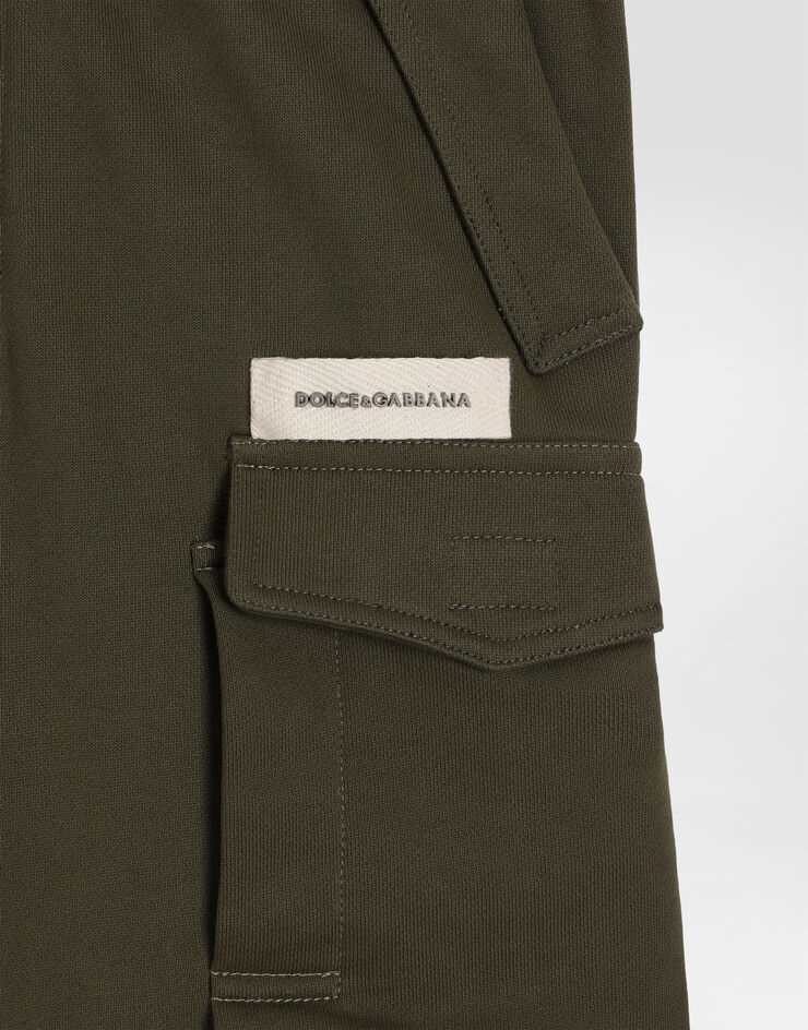 Dolce & Gabbana Fleece bermuda shorts with applications Multicolor L4JQXFG7PTN