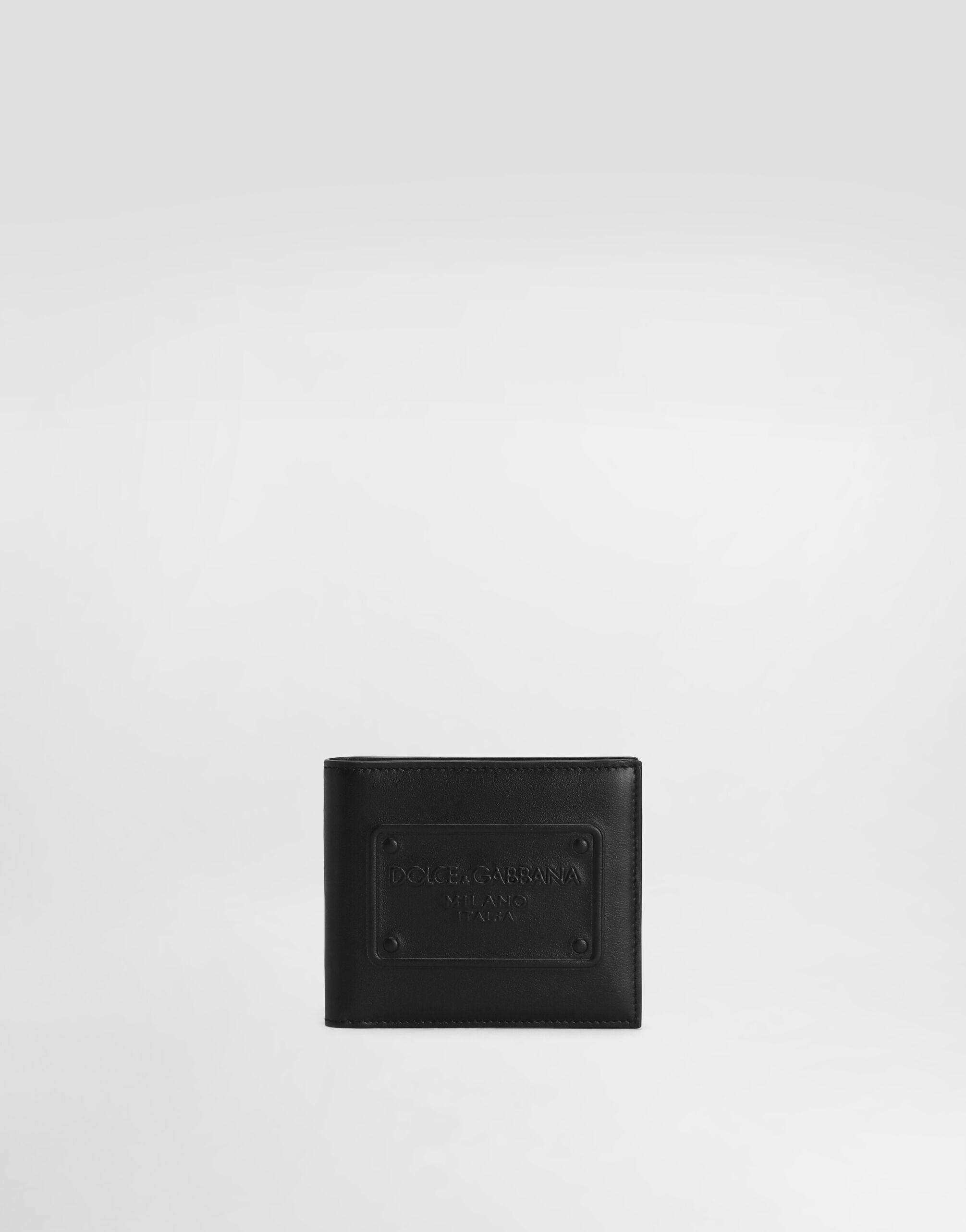 Dolce & Gabbana Bifold-Geldbörse aus Kalbsleder mit Relieflogo Blau BP0330AJ705