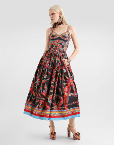 Dolce & Gabbana Carretto-print poplin dress Multicolor F6TTHTGDDTF