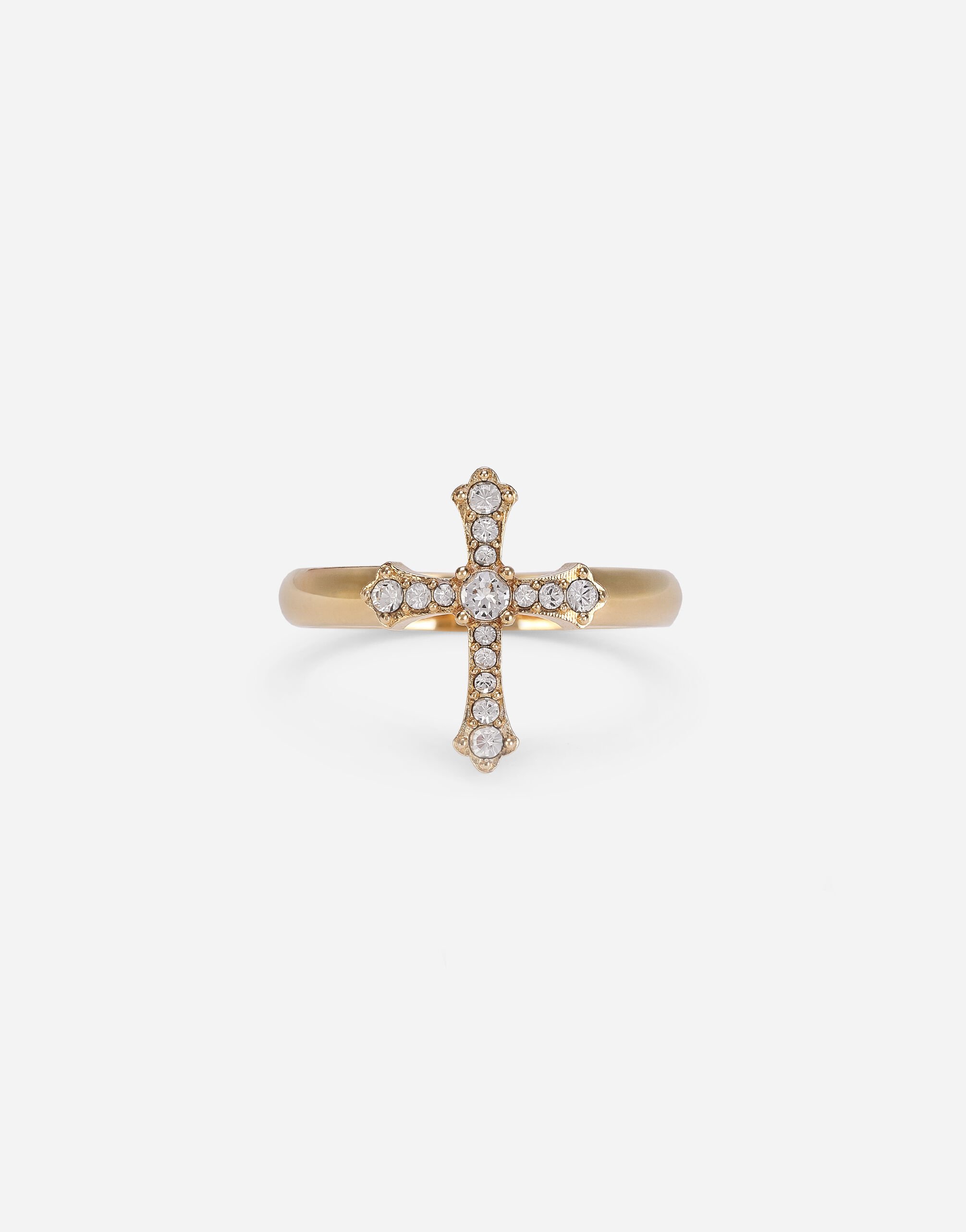 Dolce & Gabbana Ring with cross and crystals Silver WNN5W3W1111