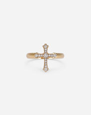 Dolce & Gabbana Ring with cross and crystals Gold WRP5T1W1111