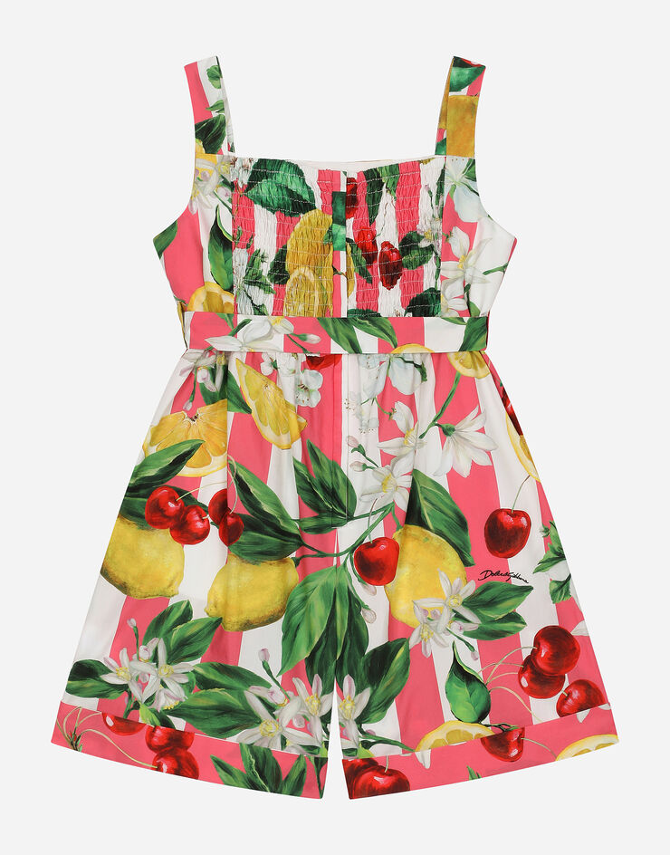 Dolce & Gabbana Poplin jumpsuit with lemon and cherry print Print L53DT6HS5Q6