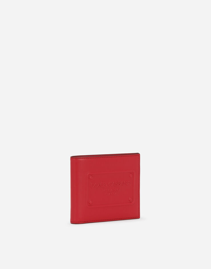 Dolce & Gabbana Bifold-Geldbörse aus Kalbsleder mit Relieflogo Rot BP1321AG218