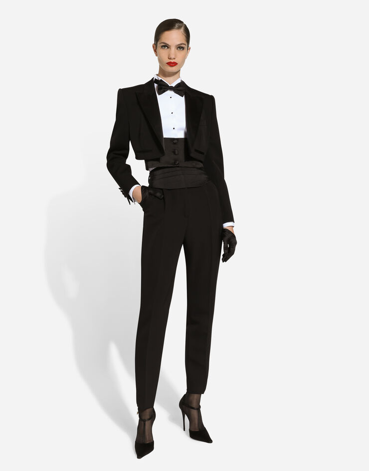 Dolce & Gabbana جاكيت سهرة سبينسر من صوف جبردين أسود F2919TFU21E