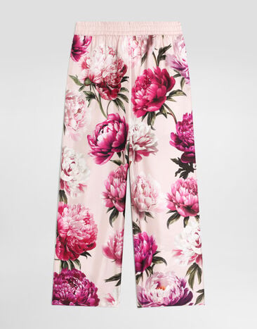 Dolce & Gabbana Peony-print twill trousers Multicolor L53P36G7QWU