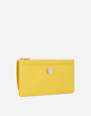 Dolce & Gabbana Large Dauphine calfskin card holder Yellow BI1265A1001