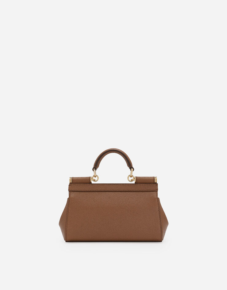 Dolce & Gabbana Mini Sicily handbag in dauphine calfskin Brown BB7116B1001