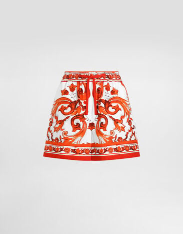 Dolce & Gabbana Majolica-print bermuda poplin shorts Multicolor FTDJVTGDDRD