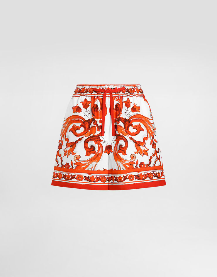 Dolce & Gabbana Majolica-print bermuda poplin shorts Multicolor FTDJVTGDDRD