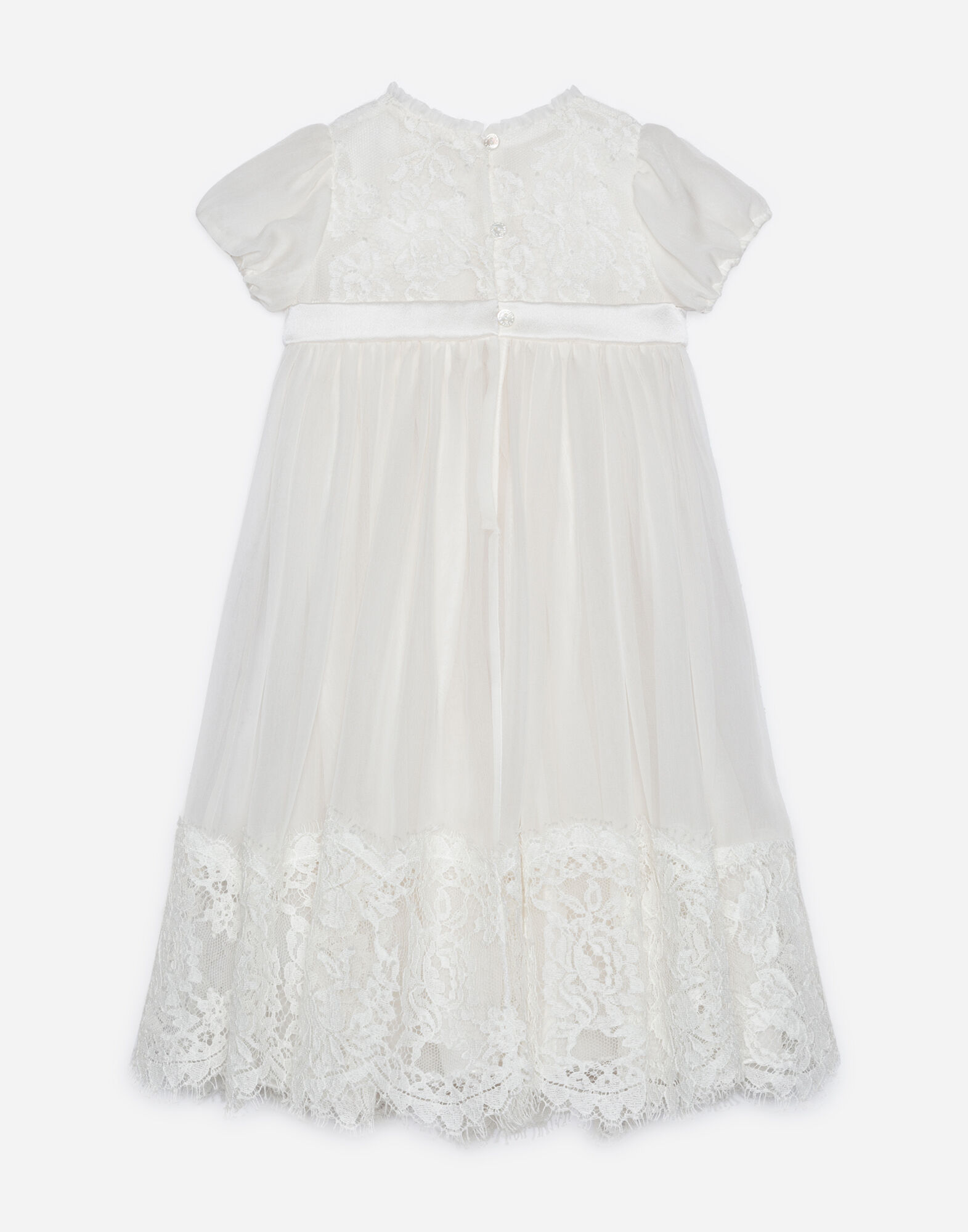 Dolce amp; Gabbana Kids star-patch striped dress - White