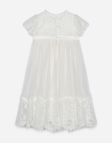 Dolce & Gabbana Silk chiffon and lace dress White L0EGC8FU1AT