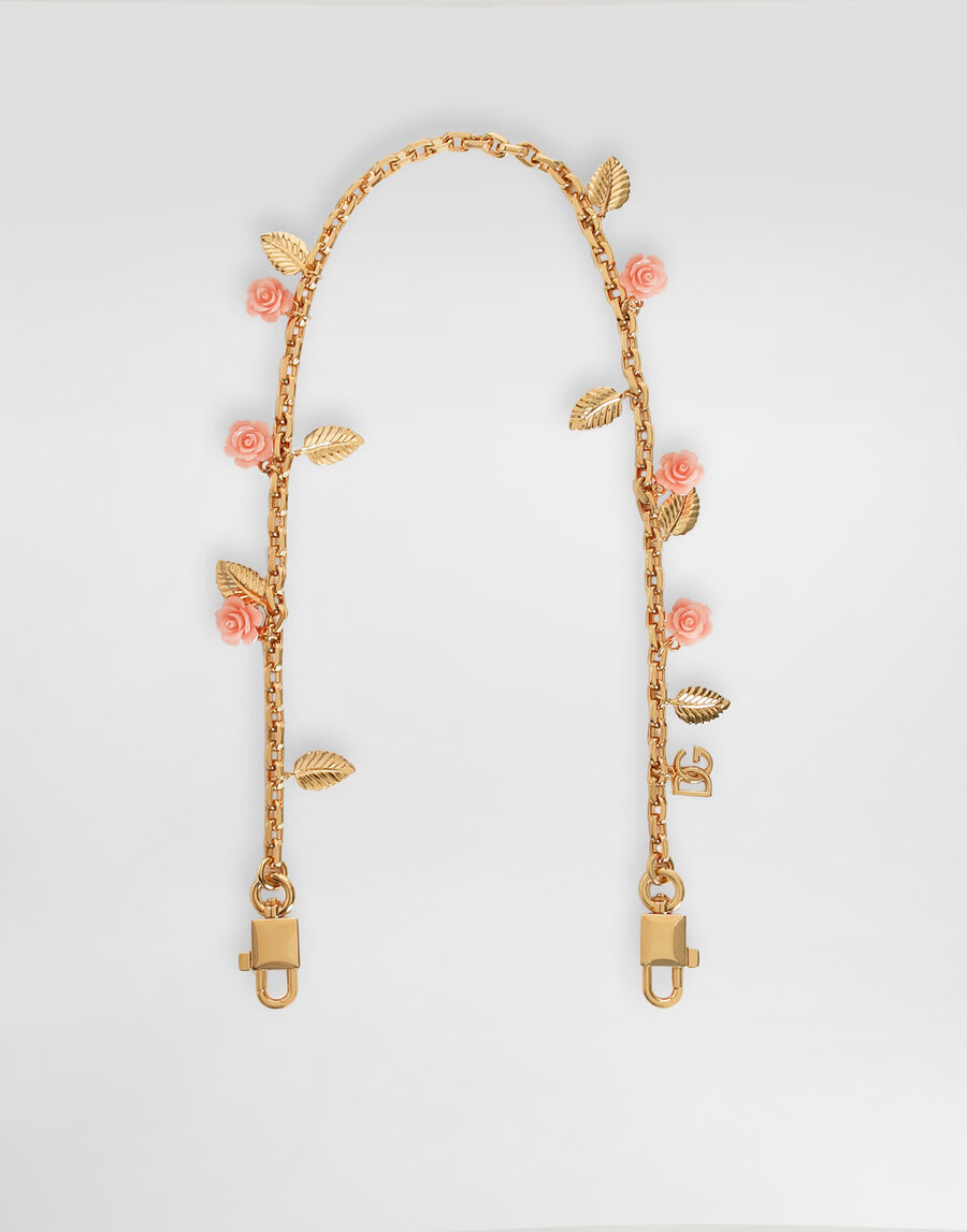 Metal shoulder strap with roses
