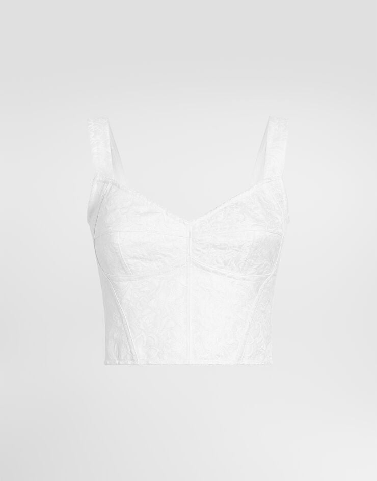 Dolce & Gabbana Top bustier en brocado Dolce & Gabbana Top bustier en brocado White F7BB1THJMR4