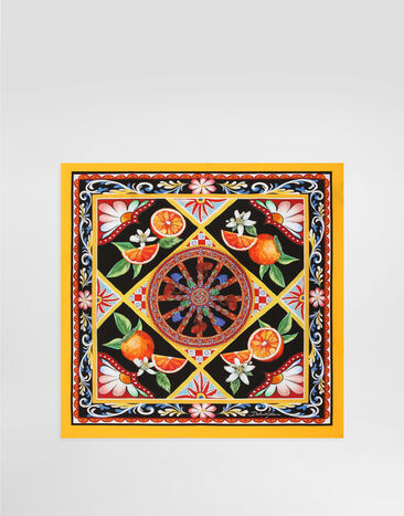 Dolce & Gabbana 50x50 carretto-print silk twill scarf Multicolor GQ704EG0TJV