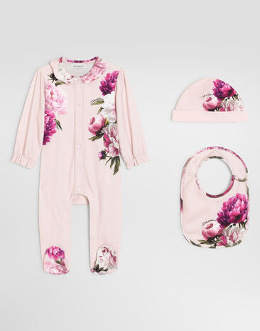 Dolce & Gabbana Geschenkset aus interlock mit pfingstrosen-print Mehrfarbig L2JO5IG7Q0N