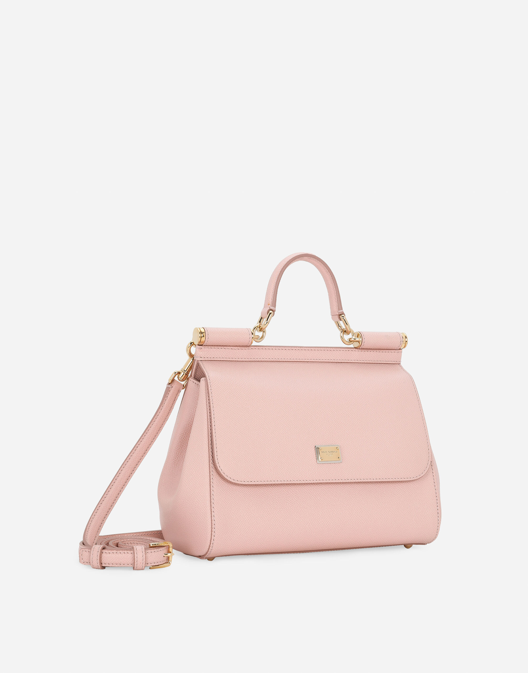 Medium dauphine leather Sicily bag in Pink for Women Dolce Gabbana US