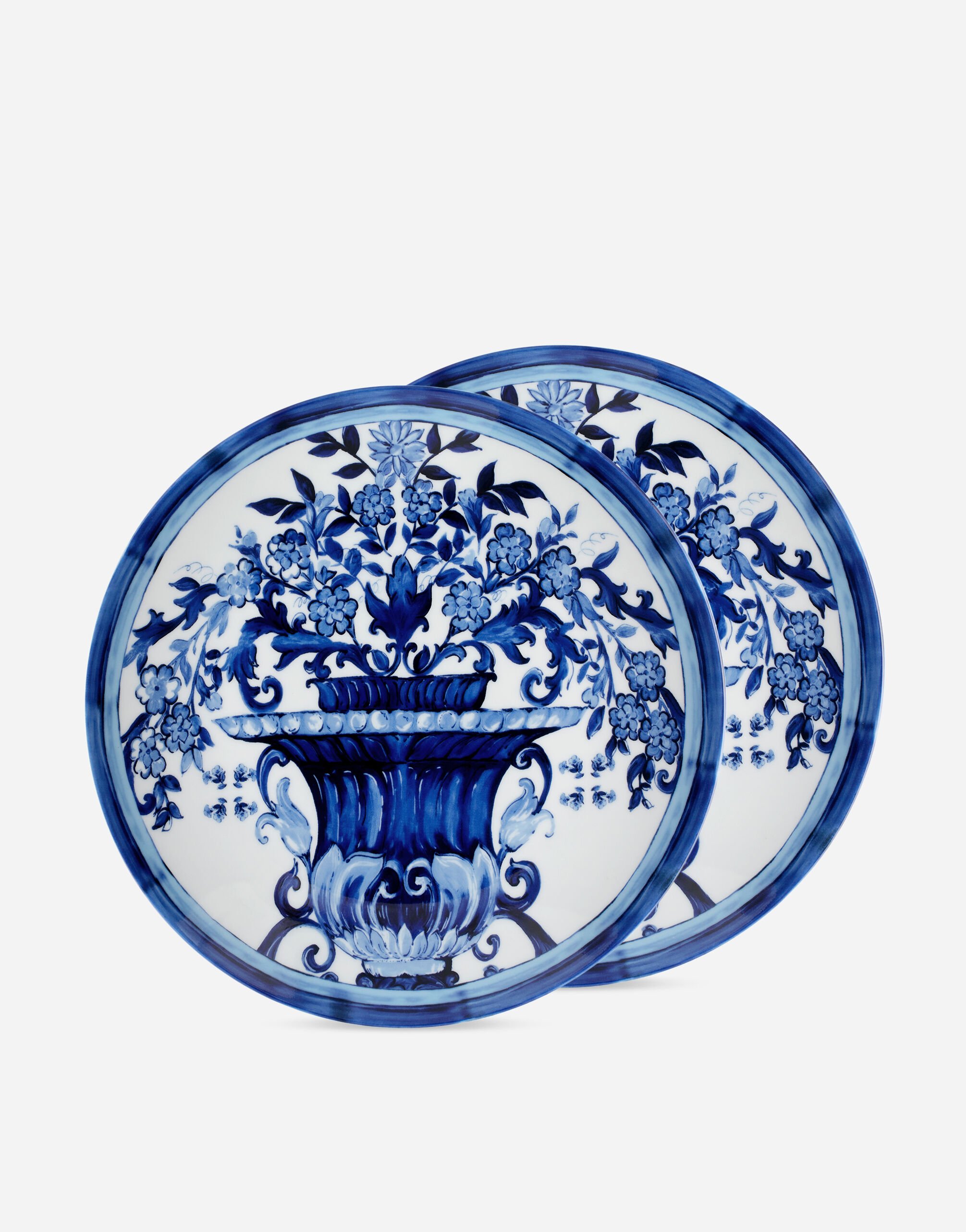 Dolce & Gabbana Set 2 Porcelain Dinner Plates Multicolor TC0085TCA48