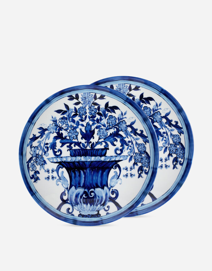 Dolce & Gabbana Set 2 Porcelain Dinner Plates Mehrfarbig TC0S04TCA88