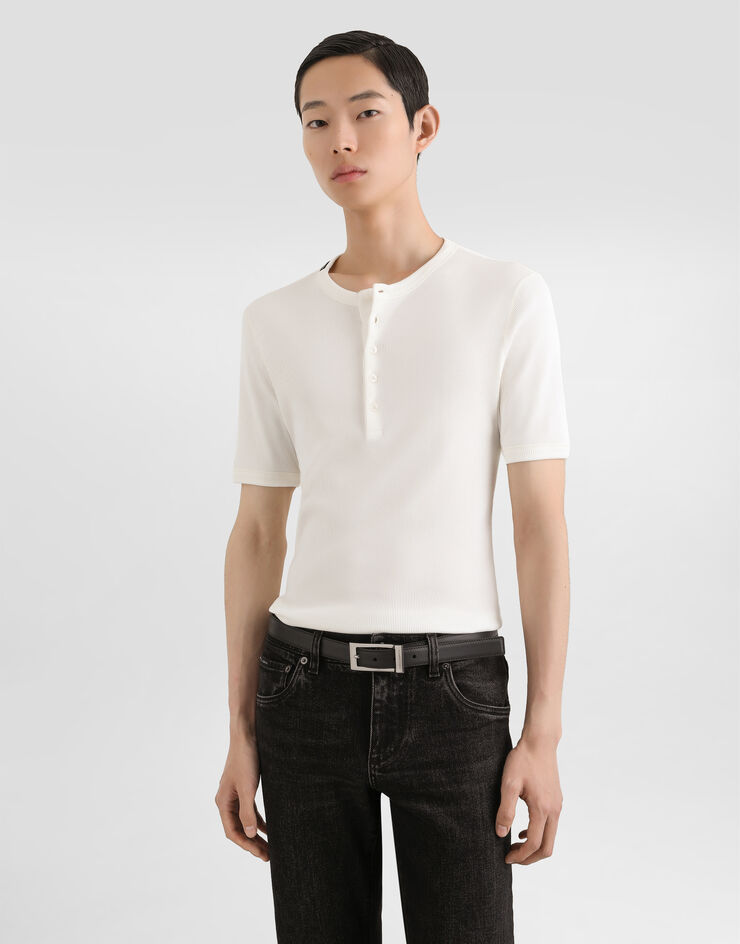 Dolce & Gabbana Serafino cotton t-shirt White G8QX6TG7P0D