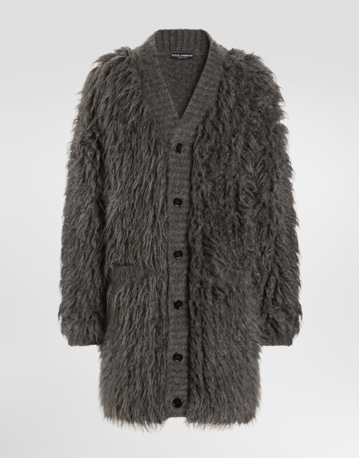 Dolce & Gabbana Fur-effect mohair cardigan Grey GXVBWTJGMMS