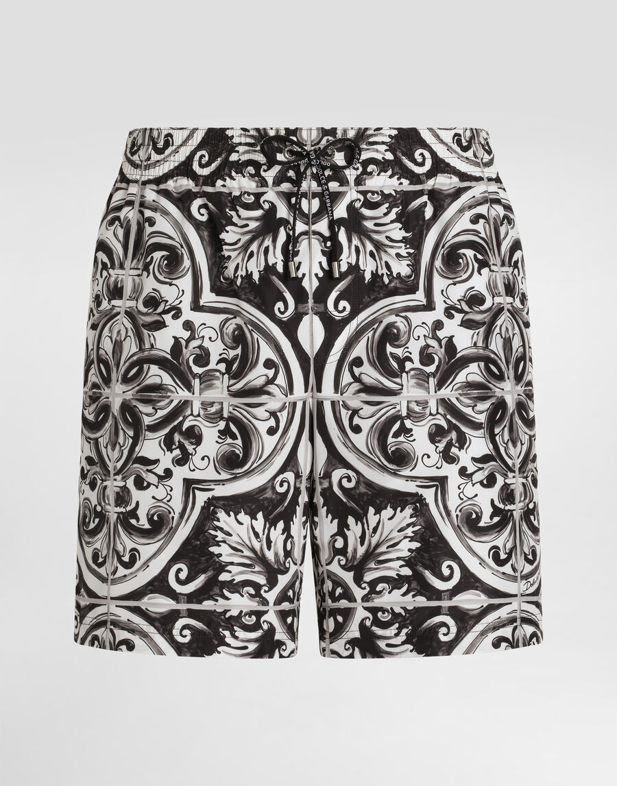 Majolica-print medium swim boxer shorts