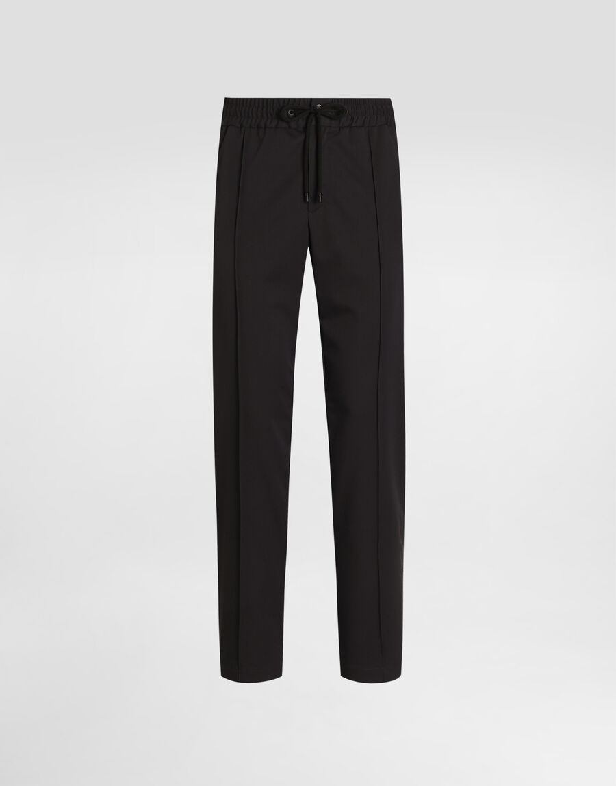Wool canvas jogging trousers