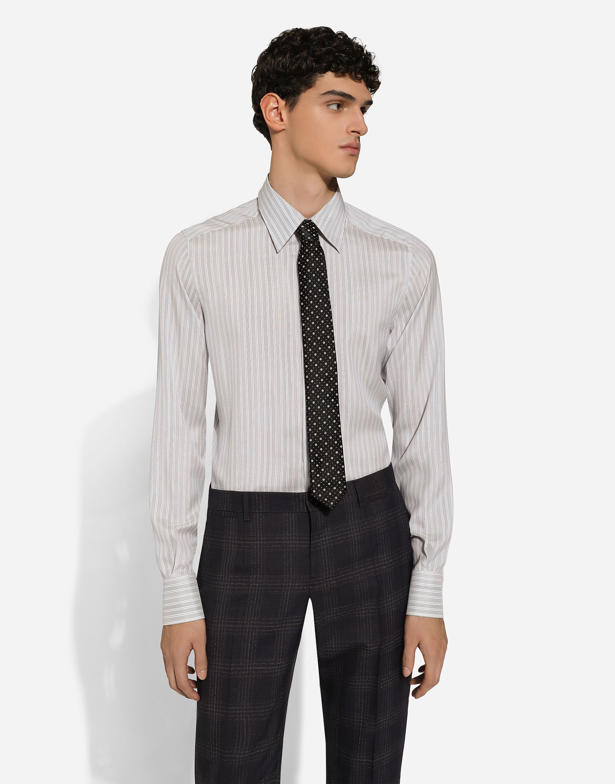 Striped poplin Martini fit shirt in Multicolor for Men Dolce Gabbana