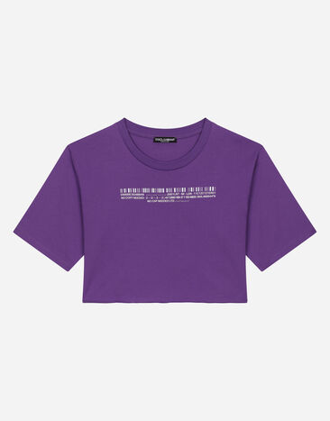 Dolce & Gabbana Jersey T-shirt with DGVIB3 logo Purple L8JTNHG7M6R