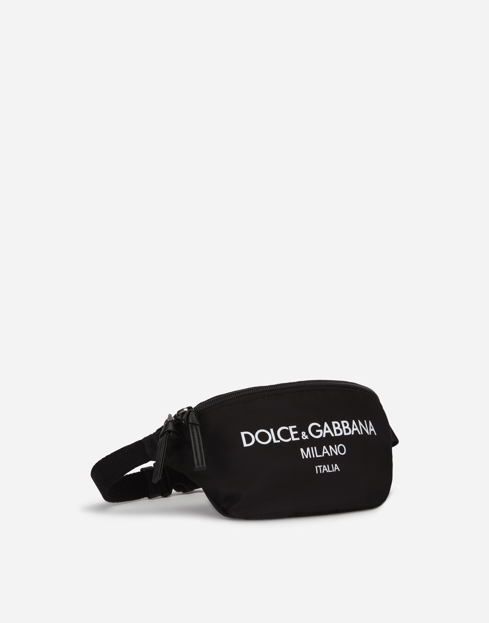 Nylon belt bag with dolce gabbana milano logo in BLACK for Boys
