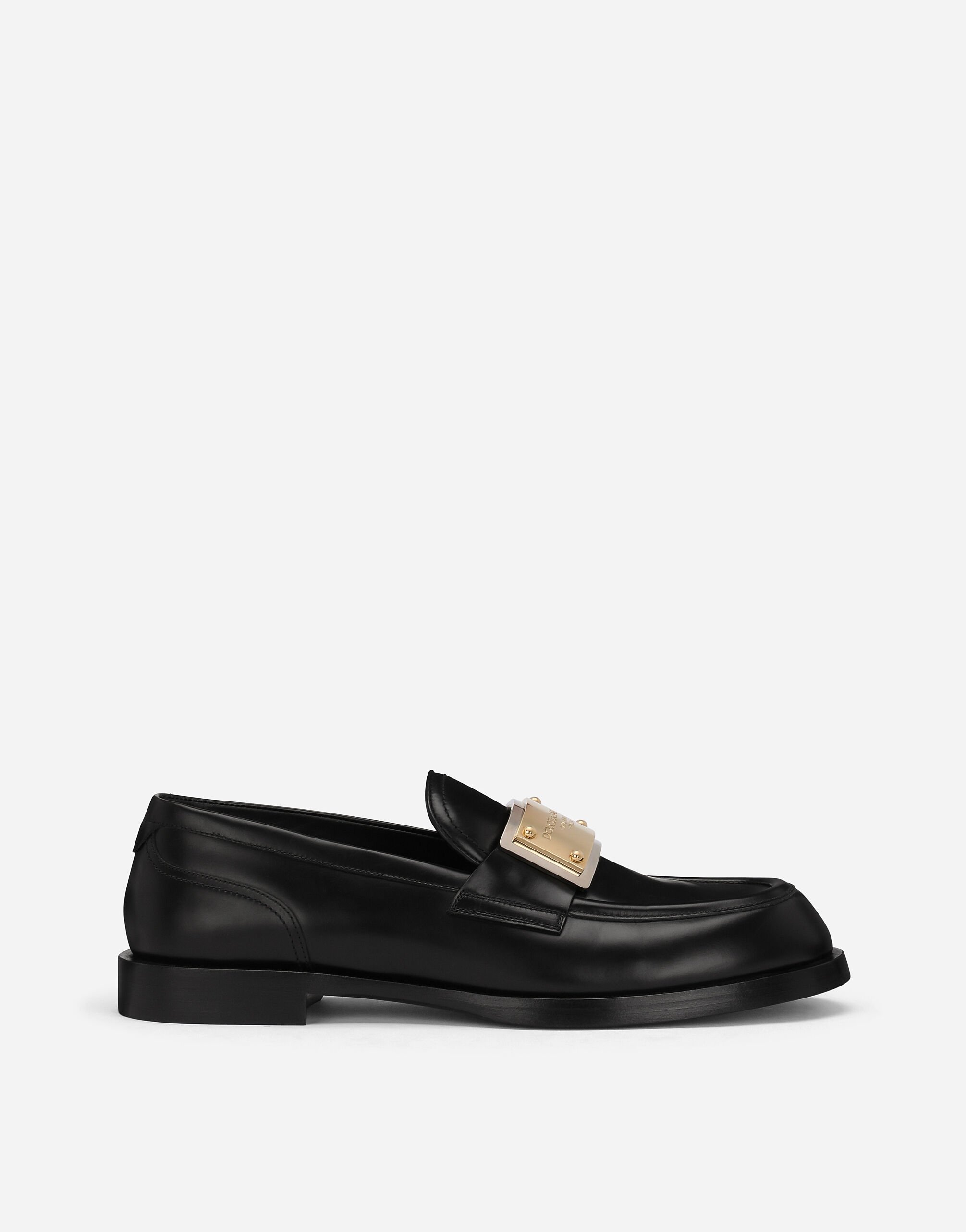 Dolce & Gabbana حذاء لوفر من جلد عجل مصقول أسود A10782AB640