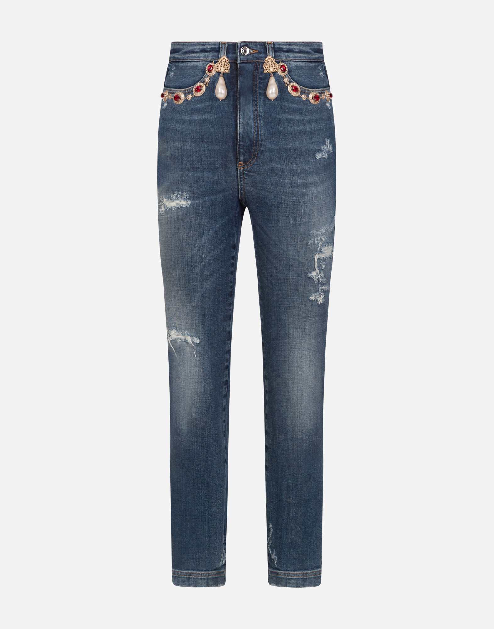 Jeans Con Decori Abbigliamento Donna Dolce Gabbana