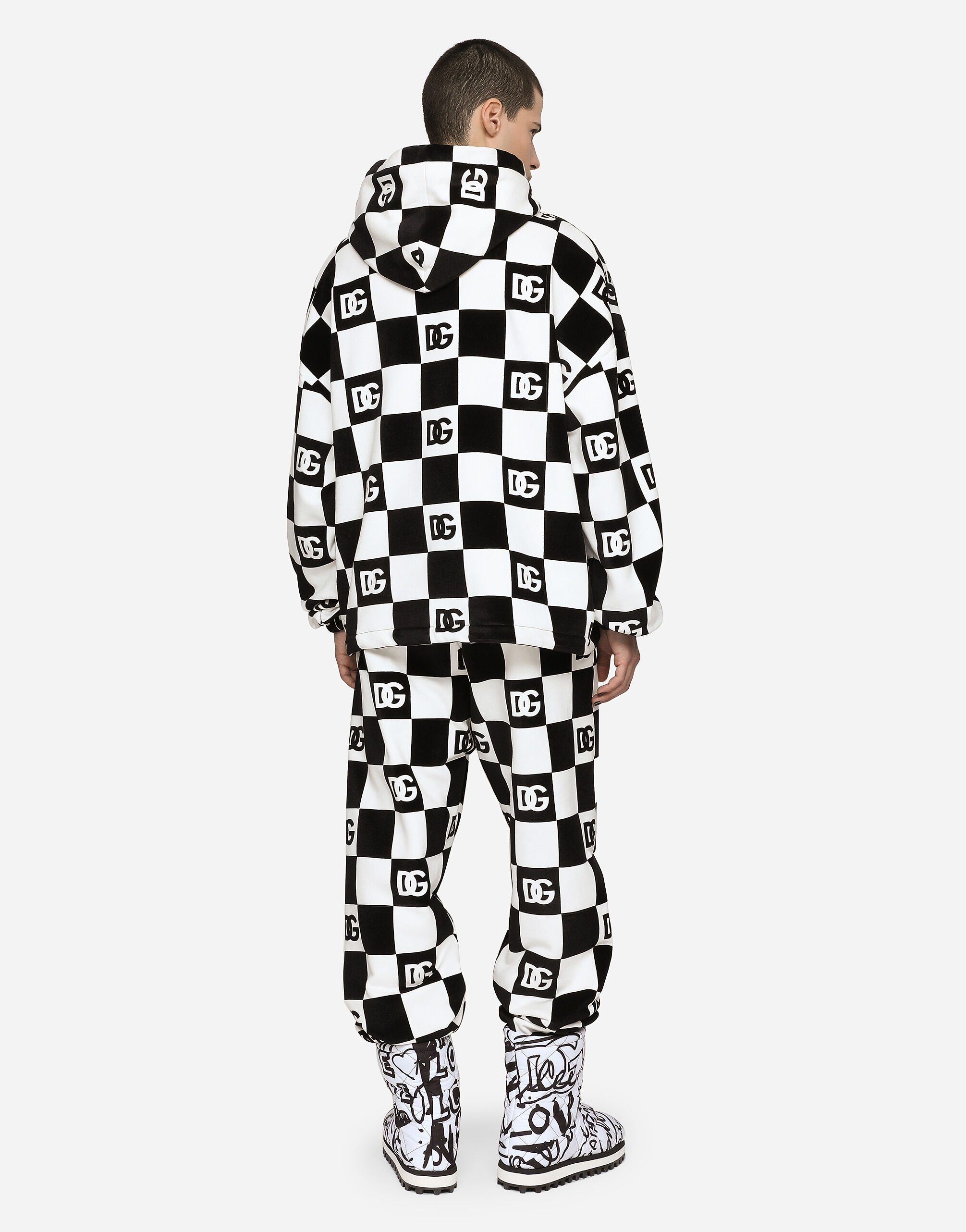 Dolce & Gabbana DG ダミエ柄 フーディー パーカー Dolce & Gabbana DG ダミエ柄 フーディー パーカー