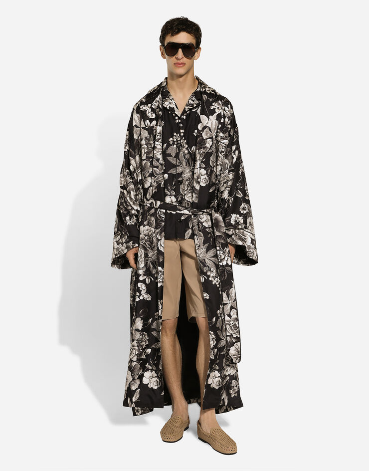 Dolce & Gabbana Floral-print silk twill robe Print G035TTIS1VS