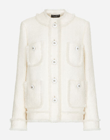 Dolce & Gabbana Single-breasted raschel tweed jacket Print F29UDTIS1P4