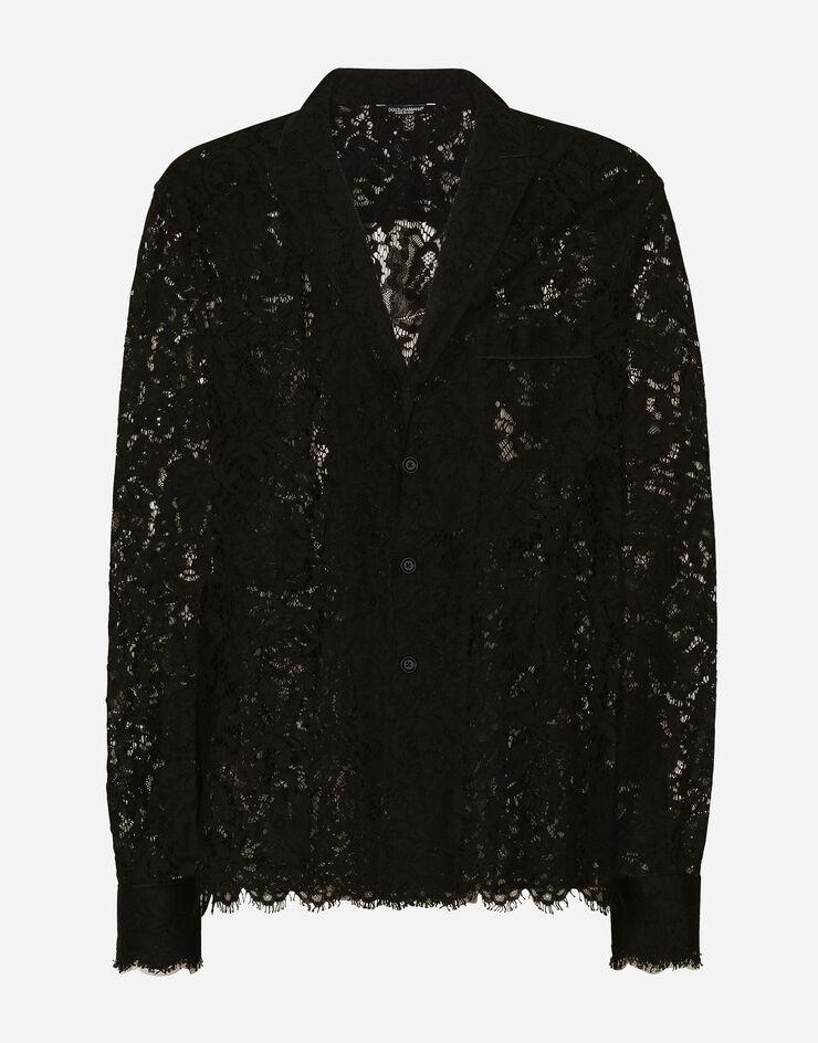 Dolce&Gabbana Camisa de encaje cordonetto Negro G5KG2THLM3T