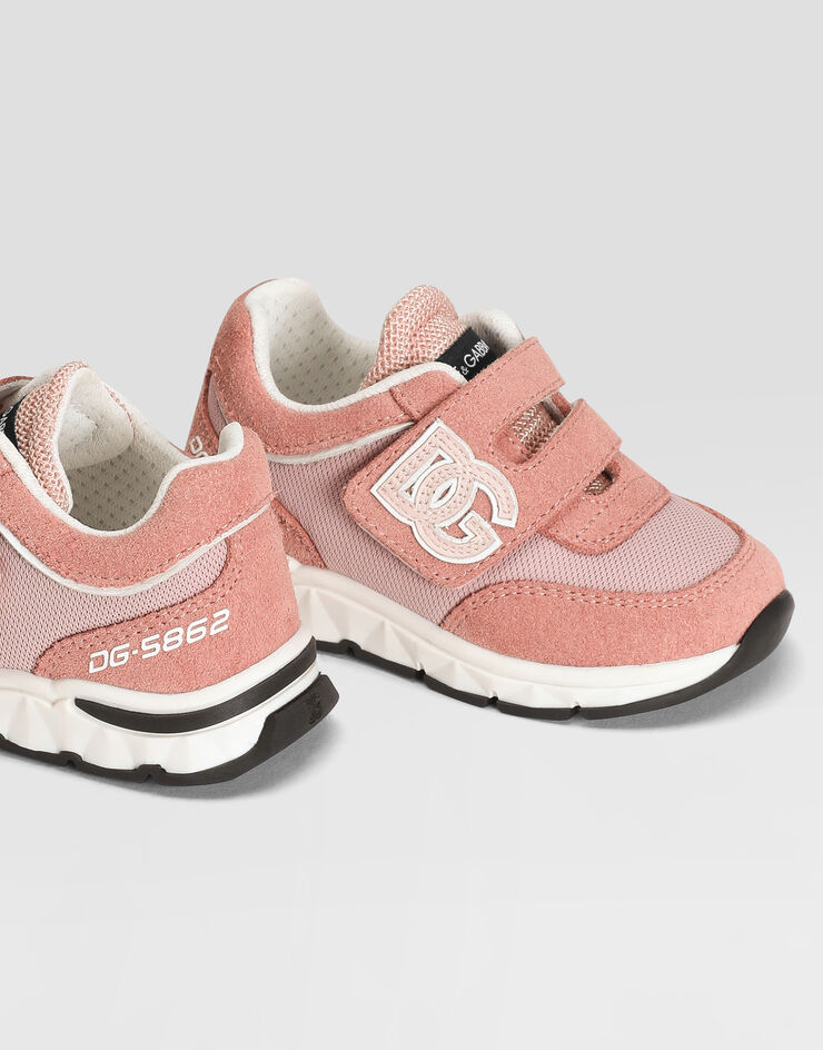 Dolce & Gabbana Sneaker DG running in tessuto mesh e crosta Rosa DN0199AA954