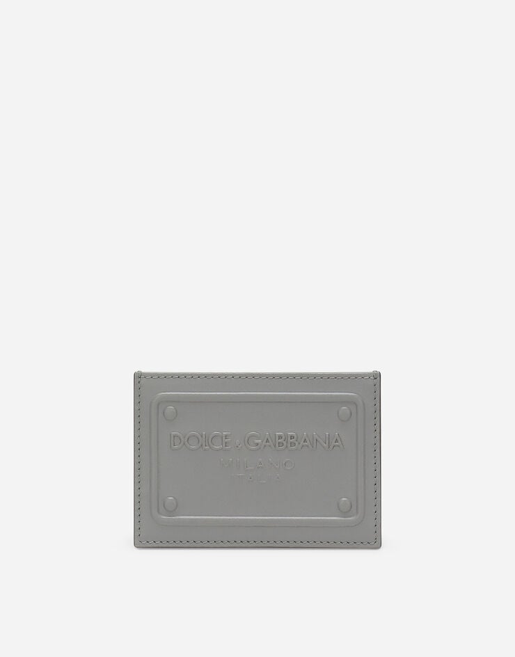 Dolce & Gabbana حافظة بطاقات من جلد عجل رمادي BP3239AG218