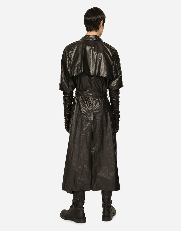 Dolce&Gabbana Coated nylon double-breasted trench coat Multicolor G016OTGF777