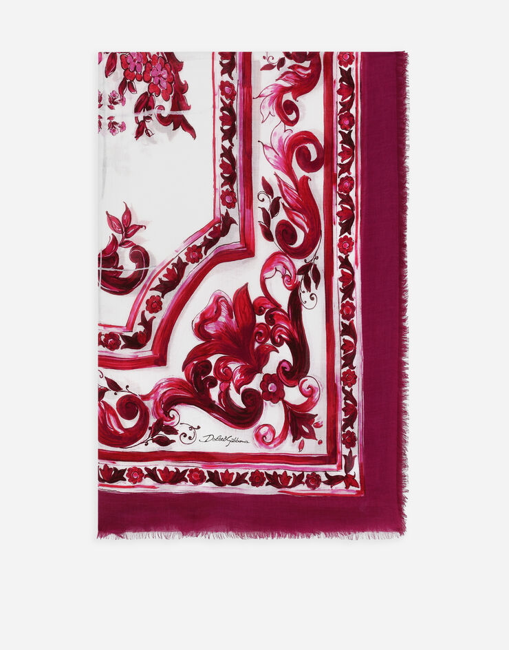 Dolce&Gabbana Majolica-print modal and cashmere square scarf (140 x 140) Multicolor FS209AGDBS6