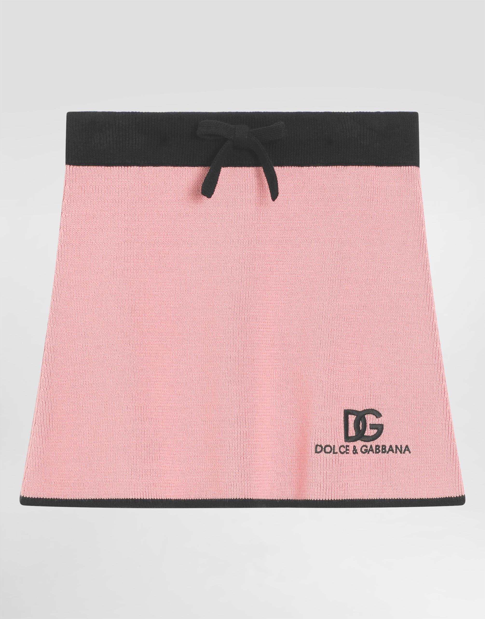 ピンクのガールズ Knit skirt with DG logo | Dolce&Gabbana®