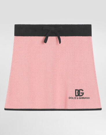 Dolce & Gabbana Strickrock mit DG-Logo Rosa L5KI05JFMLL