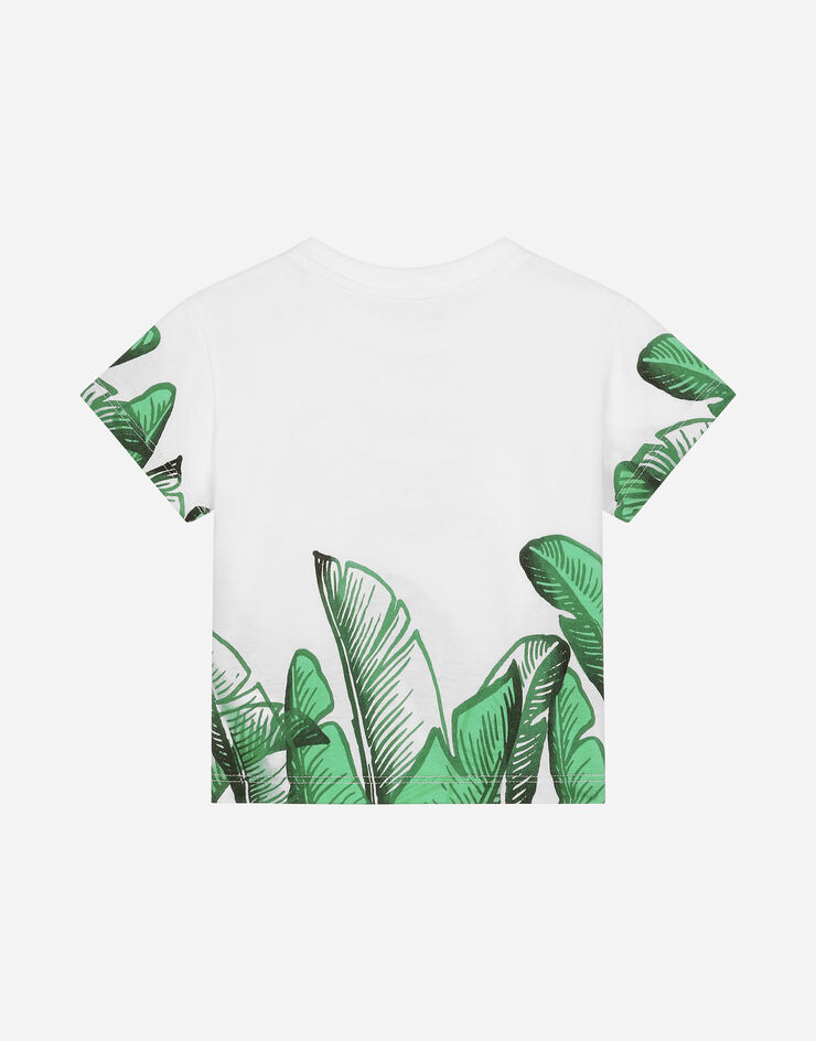 Dolce & Gabbana Jersey T-shirt with banana-tree DG logo print Drucken L1JTEYG7K8U