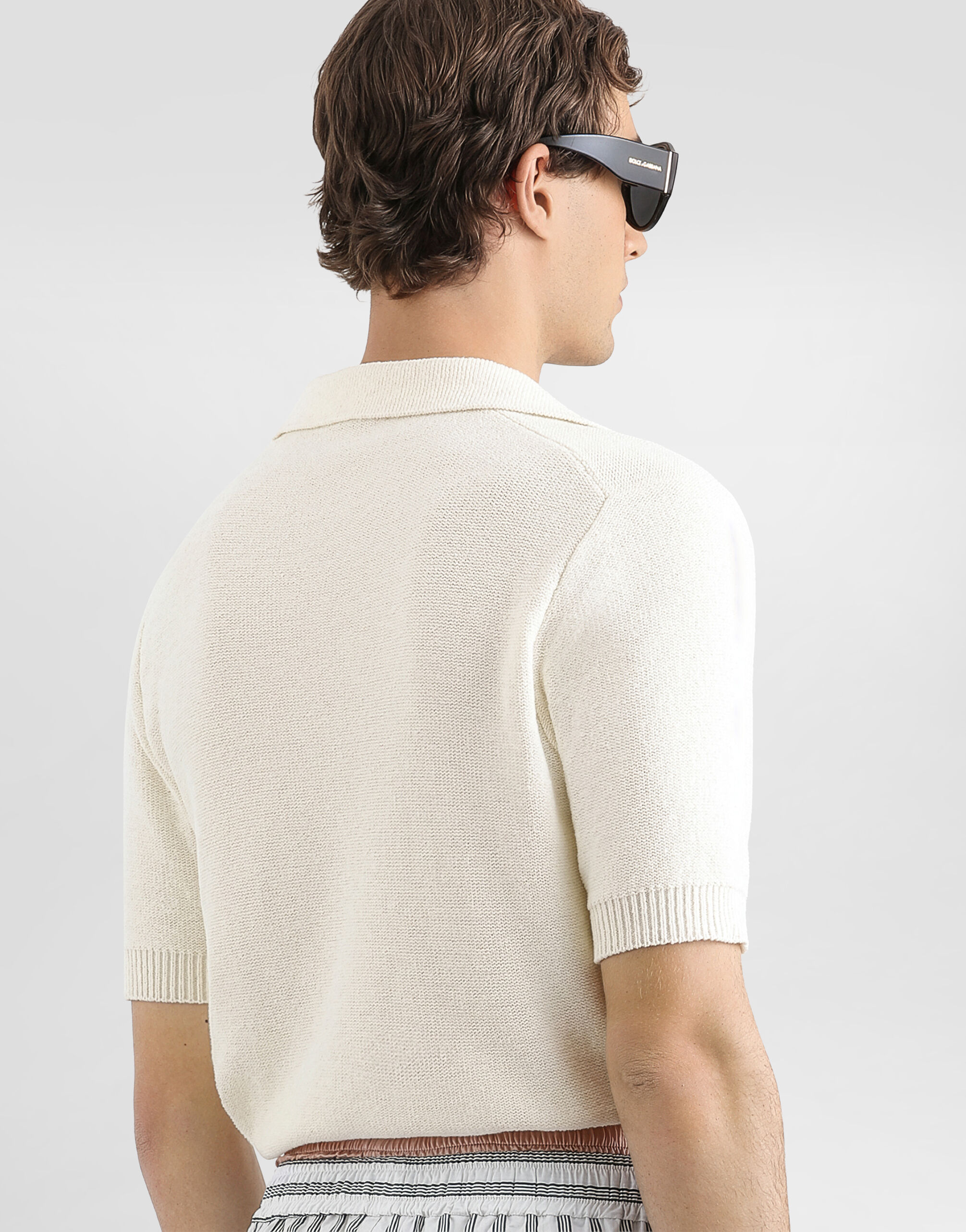 Serafino pullover with drawstring in Beige for Men | Dolce&Gabbana® US
