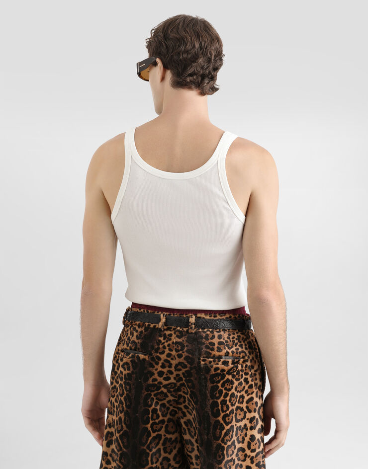 Dolce & Gabbana Cotton tank top with print White G8PA8TG7P3I