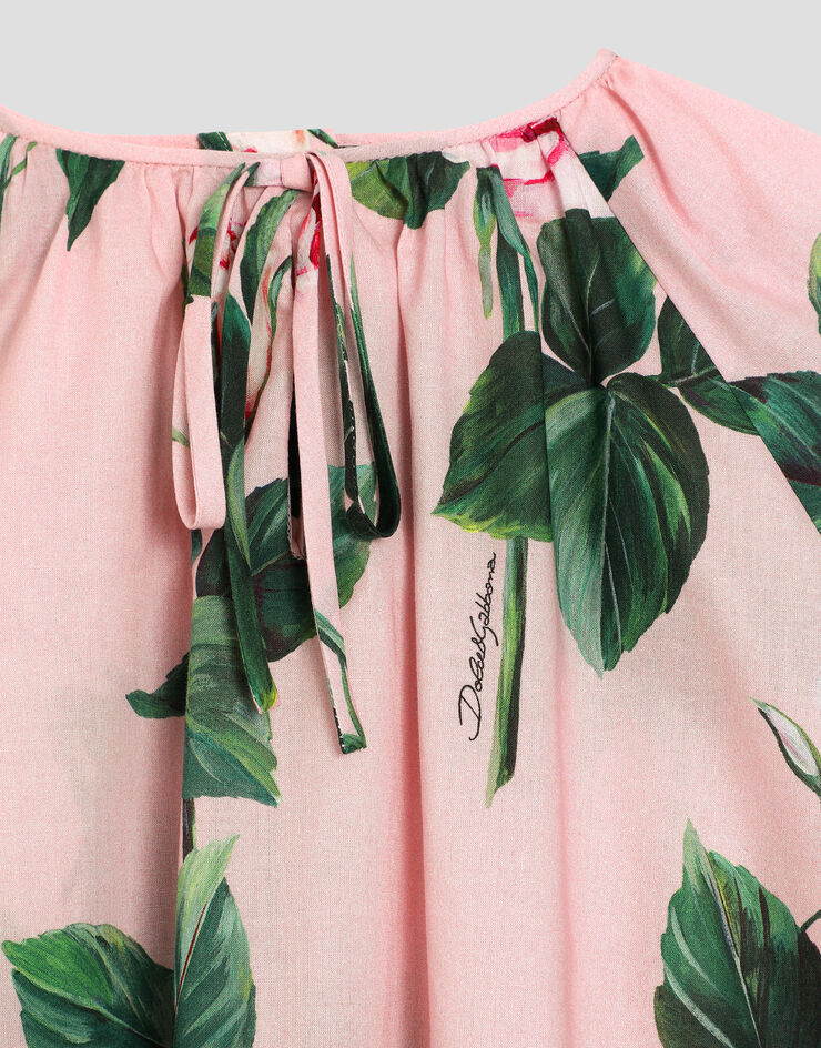 Dolce & Gabbana Robe en popeline à imprimé roses Imprimé L54DF8HS5TA
