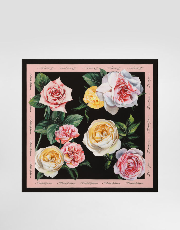 Dolce & Gabbana Foulard 70 x 70 en sergé de soie à imprimé pivoines et roses Imprimé FN092RGDCUI