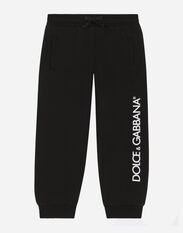 Dolce & Gabbana Jersey jogging pants with logo print Negro L42Q37LDC28